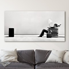 Blown Away Guy Iconic Ad 1979 Retro Music Canvas Wall Art Print