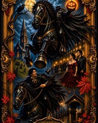 Legend Of Sleepy Hollow Headless Horseman Wall Art Gothic Halloween Print 24×36