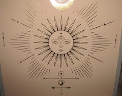 Celestial Wall Art Gold «Stages of Moonlight Activity» Orren Ellis Framed 17″