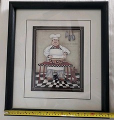 Dena Marie 2pc Print’s Fat French Chef Wall Art& Decor~Folk Art~!!!