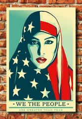 368211 We The People March Trump Protest Muslim Women Decor Print Poster