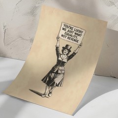 Equality Not Revenge Feminist Art Print Suffragette Protest Poster