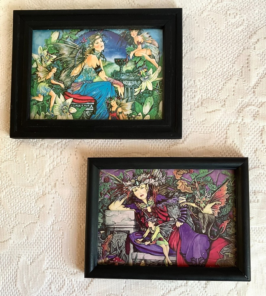 Fairy Art Small Framed Pictures 8 X 5 1/2 Inches