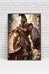 Spartan Roman Warrior Art Poster Print – No Frame
