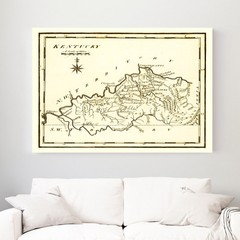 Old Map of Kentucky 1795 – Vintage Kentucky Art