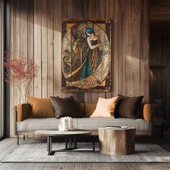 Elegant Woman Vintage 1920’s Art Deco Style Wall Art Print on Canvas | 20’s Girl