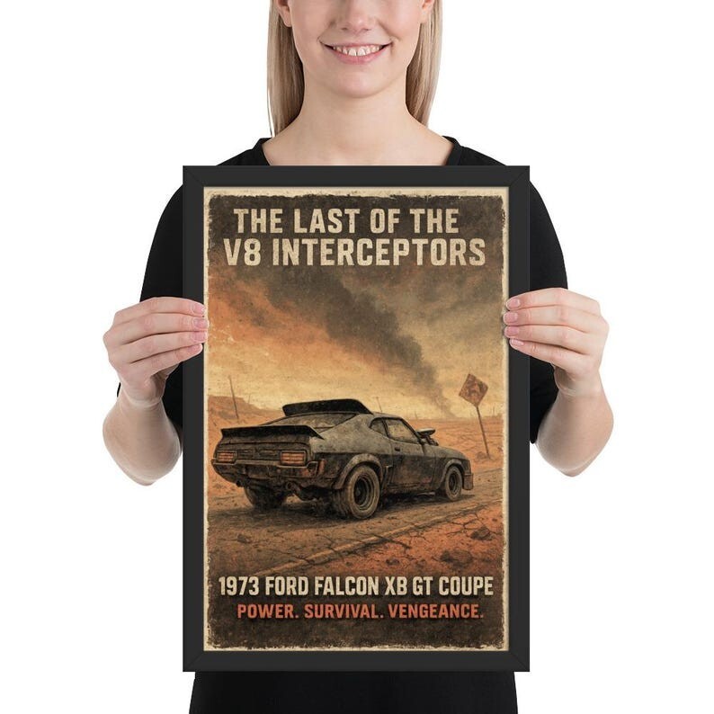 1973 Ford Falcon Interceptor Poster – Mad Max Muscle Car Wall Art