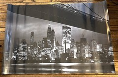 Brooklyn Bridge New York City Skyline By Night Poster Vtg Year 2000 36×24 *Read*