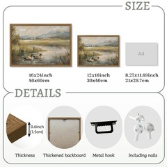 Vintage Mallard Duck Swimming on Pond Canvas Wall Art Decor, Rustic Wildlife …