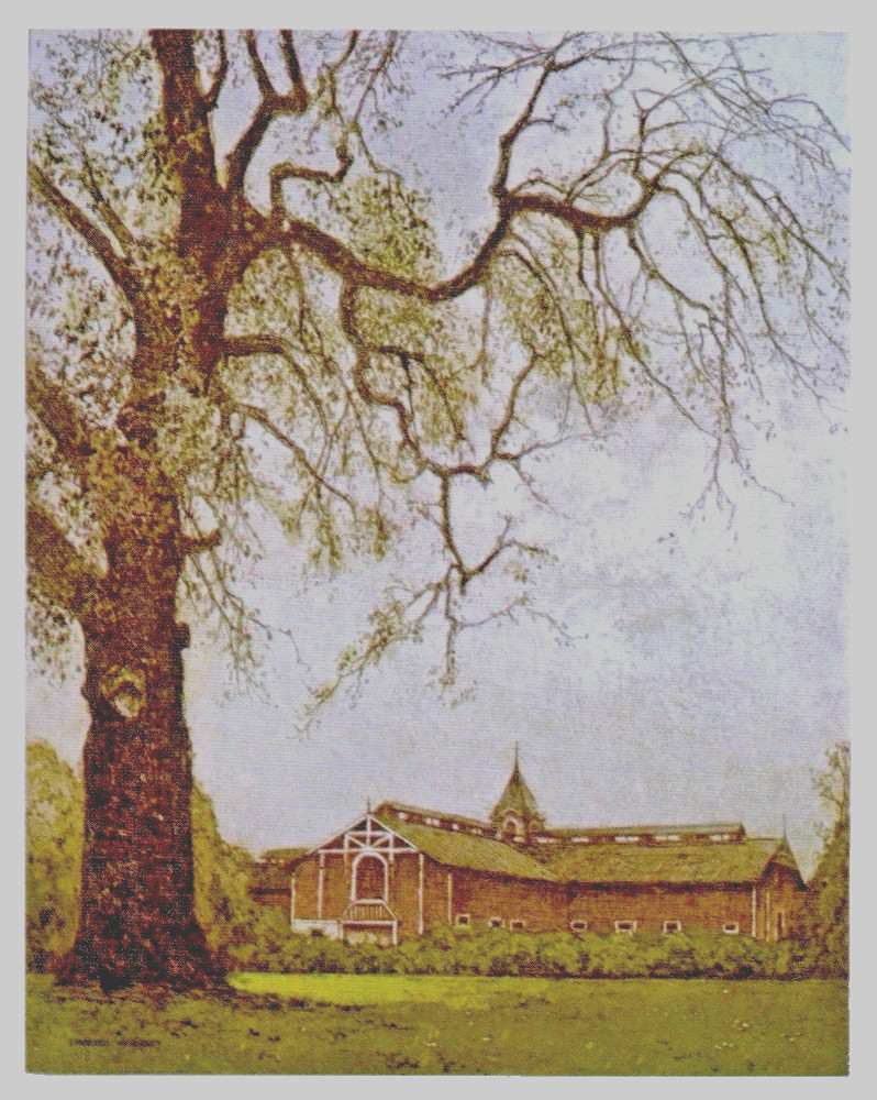 VIEW of the RED BARN (Stanford Univ) Eidenberger, Josef Color Etching 50/450