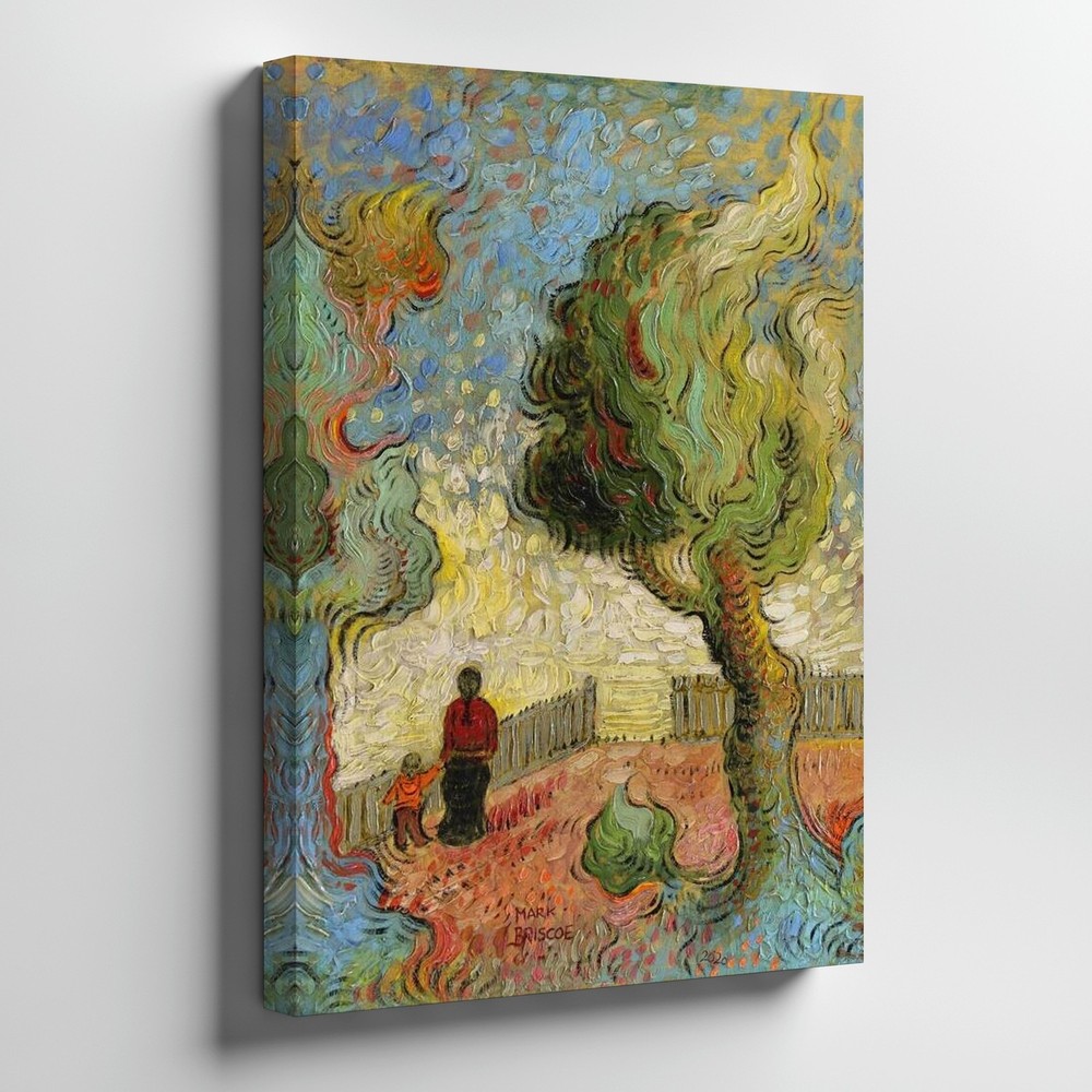 Vibrant Impressionist Canvas Wall Art Featuring Trees And Figures In Color Home