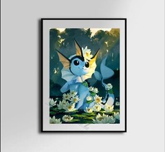 Vaporeon Canvas Art Pokémon Wall Art 8x12in