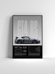 Porsche 718 Cayman GT4 RS Poster | Modern Sports Car Wall Art | Gift for Fans