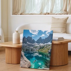 Mountain Lake Landscape Canvas Wall Art Nature Scene Crystal Clear Water Print