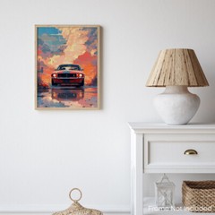 Ford Mustang Poster Room Classic Car Decor Art Garage Wall 11×14 Inches Unframed
