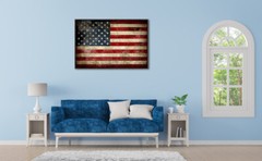 Framed Canvas Wall Art Print Picture Home Office Decor Vintage American Flag