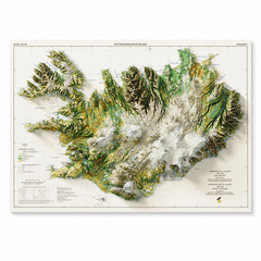 Iceland Geological Map Wall Art – Vintage 2D Topographic Poster Print Decor