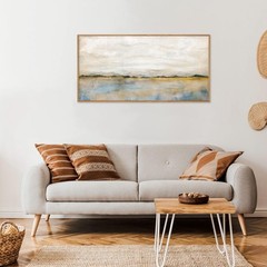 HLNIUC Large Abstract Horizontal Wall Art,Neutral Distant Mountain Wall Decor…