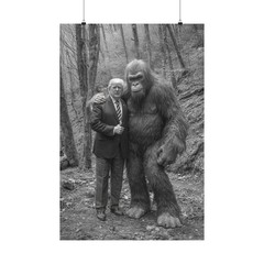 Funny Bigfoot Poster, Sasquatch Humor Wall Art, Cryptid Decor Print