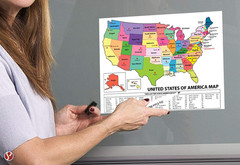 United States Map – USA Poster, US Educational Map – with State Capital – for A