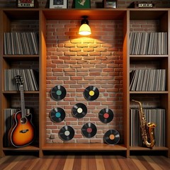 8Pcs 9in Colorful Vinyl Records Decor Wall Stickers, Album Cover Posters Vint…