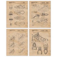 Classic Shoes Sneakers Patent Prints, 4 (8×10) Art Decor Home Work Office School