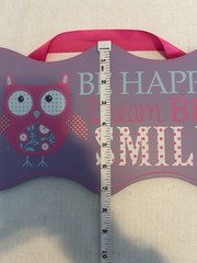 Be Happy Dream Big Smile Owl Hanging Wall Art Purple Pink Kids Bedroom Playroom