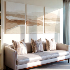 3 Pieces Abstract Landscape Earthy Tones Modern Large Wall Art for Set Of 3