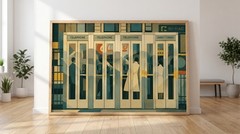 Vintage Telephone Booth Poster Retro Mid Century Art Print Urban City Wall Decor