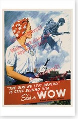 World War II Rosie The Riveter Shes A WOW Woman Ordnance Worker Poster