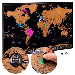 Scratch Off World Map, All US States, Large 28×16.5″ Travel Map. Places I’ve …