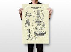 Music Guitar Fender Patent 1961 Vintage Art Wall Room Poster – POSTER 20×30