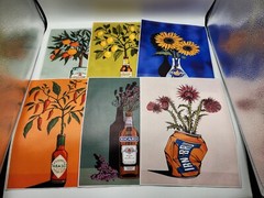 Botanical Wildflower Plant Prints Floral Wall Art Set of 6 8×10 Unframed Canvas