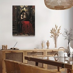 Canvas Art Framed Gothic Window Medieval Couple Dark Romantic Oil Wall Decor