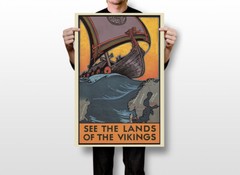 Norway Vikings Sweden Finland Denmark Repro Vintage Art Wall – POSTER 20×30