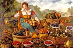 LA FRUTTIVENDOLA FRUIT SELLER FARM ITALIAN PAINTING BY VINCENZO CAMPI REPRO
