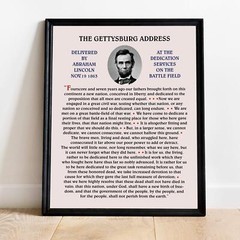 Abraham Lincoln «The Gettysburg Address» Wall Art, 11×14″ US Historical Poster