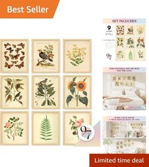 Vintage Botanical Wall Art Set 8×10 Inches for Home Room Decor
