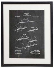 IDIOPIX Tattoo Patent Wall Decor Chalkboard Art Print Set of 6 Prints UNFRAMED