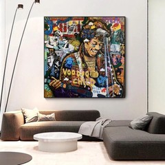 Jimi Hendrix graffiti Canvas Wall Art Pop Artist Picture Painting Home Decor
