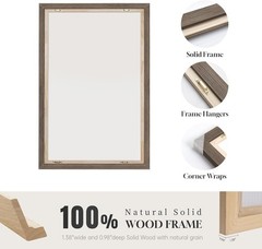 Framed Neutral Botanical Wall Art Set for Living Room, Vintage Minimalist Flo…