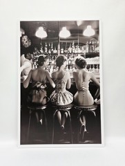 Wood Frame Canvas Wall Decoration Women Bar Black and White Aesthetic 24×36
