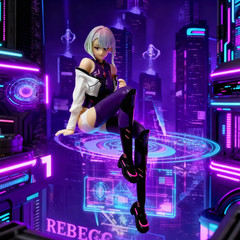 Edgerunners Anime Figurines -Cyberpunk Style Lucy Sitting Poses Toys, Fan