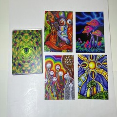Wall Collage Kit 4x6in Trippy Psychedelic Colorful Mushroom Hippie 50 PCS