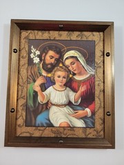 Holy Family Portrait Art Canvas Framed Mounted Wall Decor 10″x13″