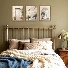 Framed Vintage Italian Wall Art Set of 3, Rustic Neutral Olive Tree Pictures …