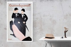 SEYMOUR CHWAST Charters & Caldicott 68.5″ x 47.5″ Lithograph 1986 Vintage Black
