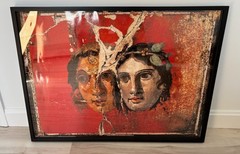 Pompeii Fresco Museum Poster Framed Roman Classical Wall Art 27×20
