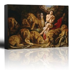 Wall26- Oil Painting of «Daniel in the Lion’s Den»-Canvas Wall Art- 16×24 inches