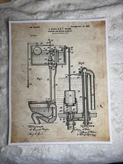 Bathroom Patent Wall Art Prints: Set Of 3 Tub, Toilet Seat & Toilet, 8×10”